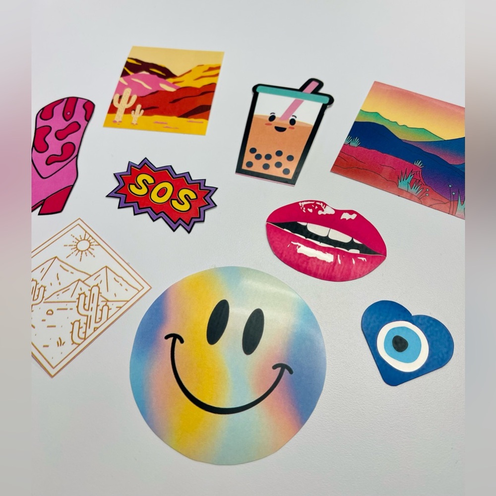 9-Piece Assorted Waterproof Sticker Set